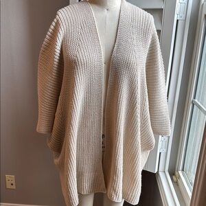 Anthropologie Women's Cream Open-Front Sweater OS